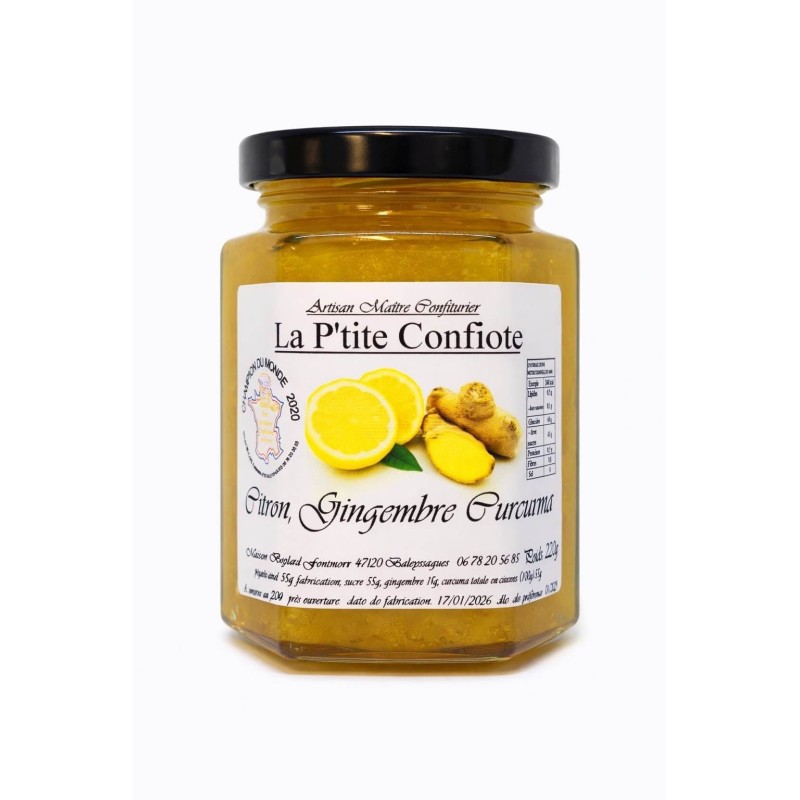 Confiture de citron gingembre curcuma – 220 g
