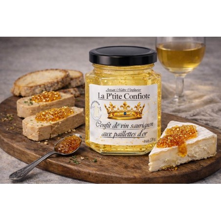 Gelée de vin sauvignon paillettes d’or – 220 g