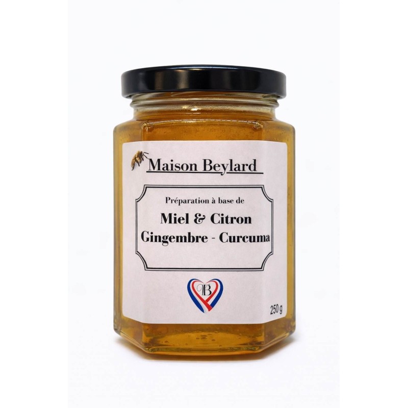 Préparation à base de miel citron, gingembre & curcuma – 250 g