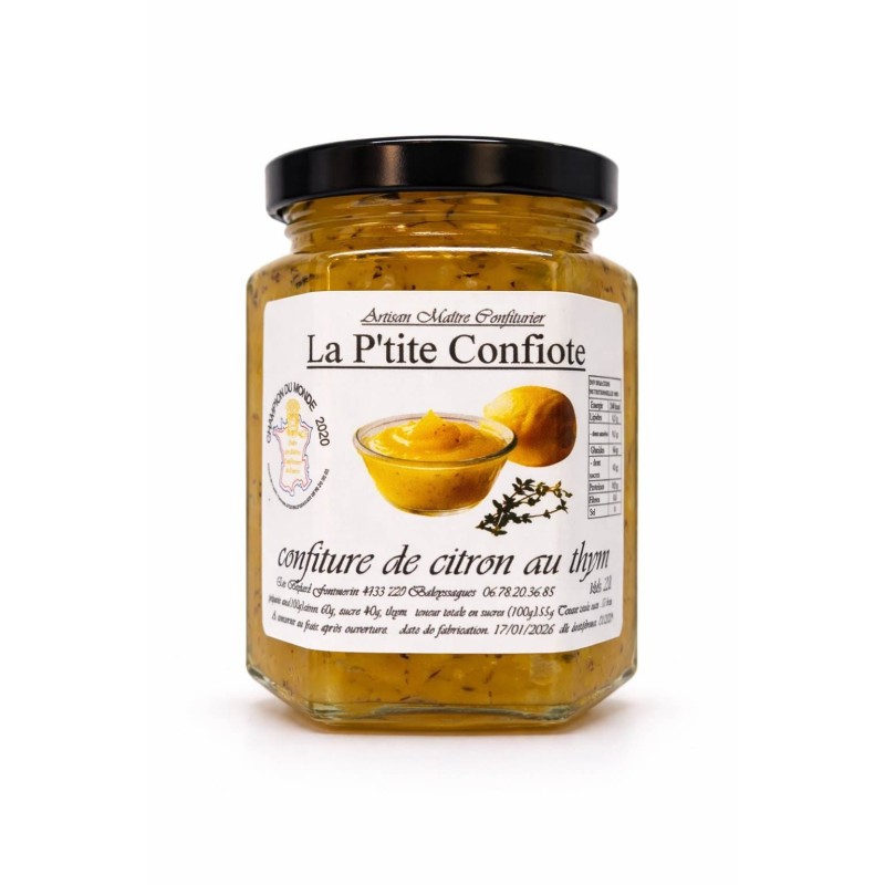 Confiture de citron au thym – 220 g