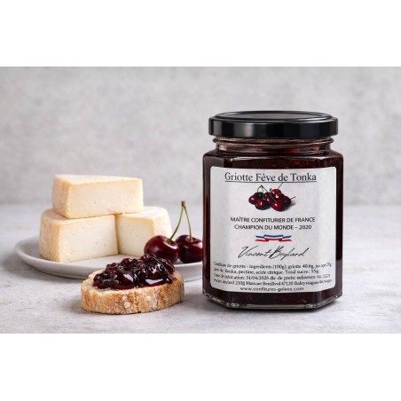 Confiture griotte fève de tonka – Saveur intense 220 g