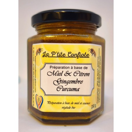 Préparation à base de miel citron, gingembre & curcuma – 250 g