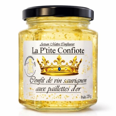 Gelée de vin sauvignon paillettes d’or – 220 g