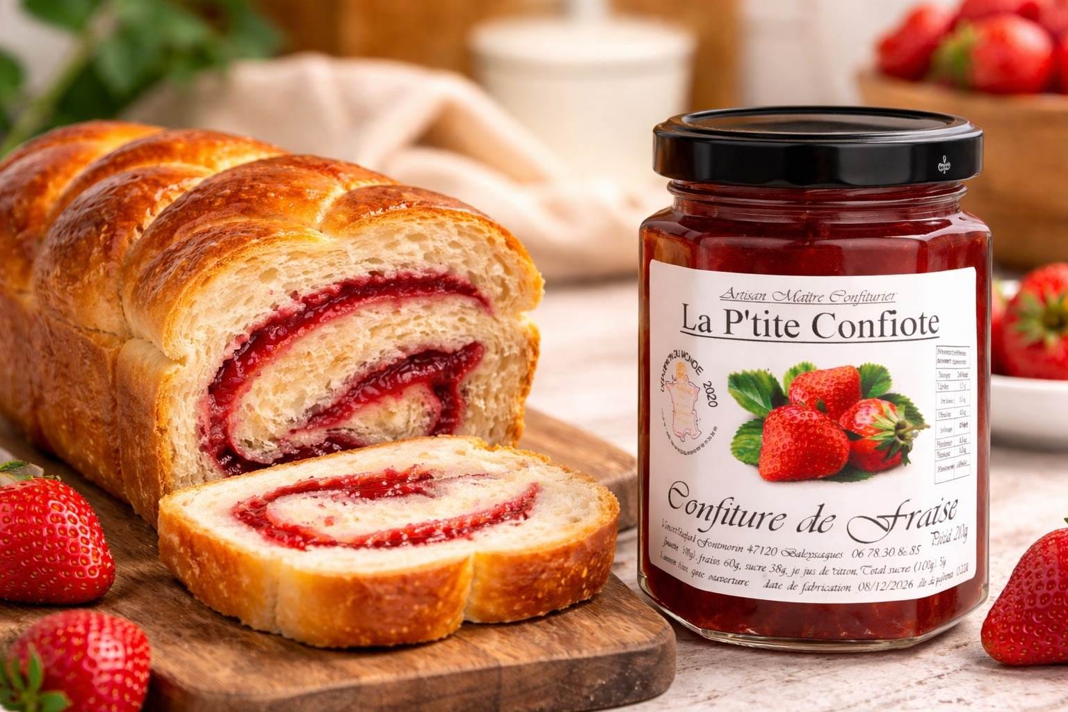 brioche a la confiture de fraise