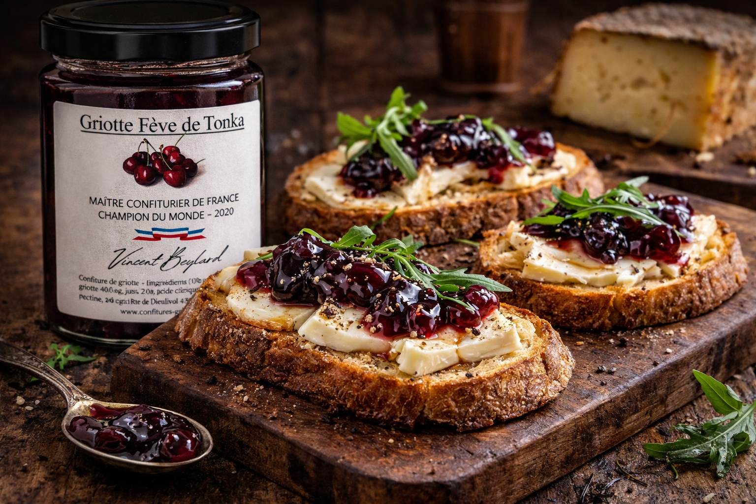 Bruschetta brebis griotte tonka